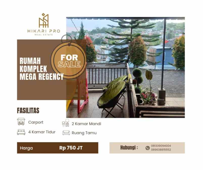 dijual rumah komplek mega regency kel