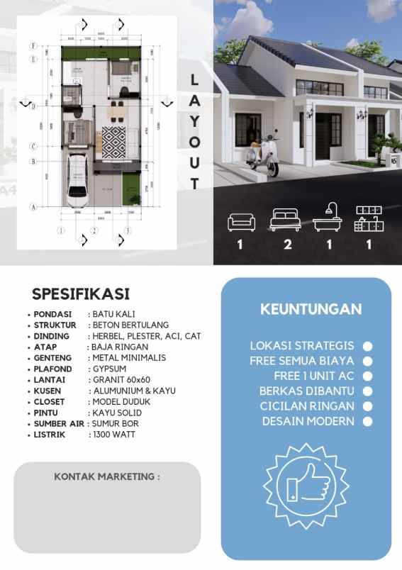 dijual rumah lubang buaya