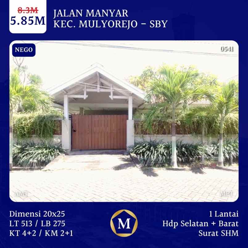 dijual rumah manyar