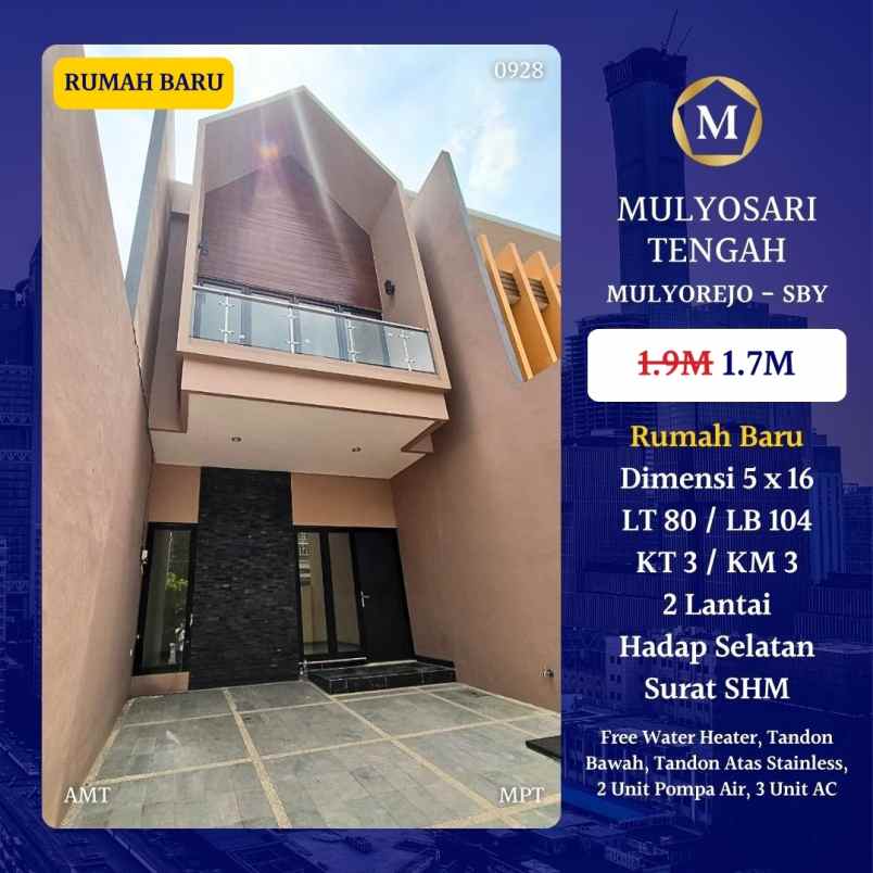 dijual rumah mulyosari tengah