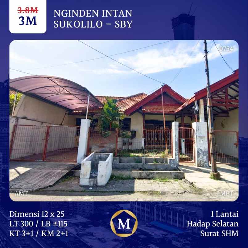 dijual rumah nginden intan