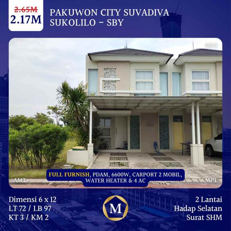 dijual rumah pakuwon city suvadiva