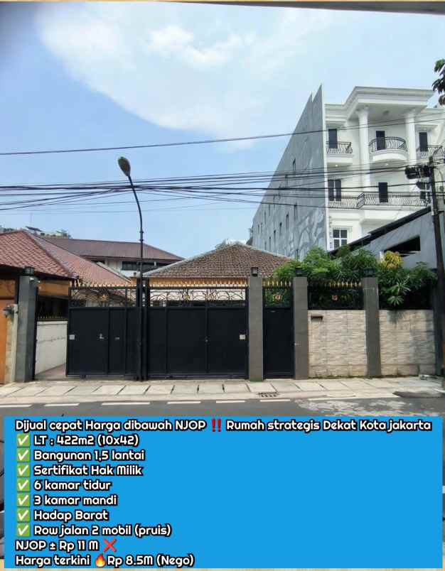 dijual rumah petojo selatan gambir