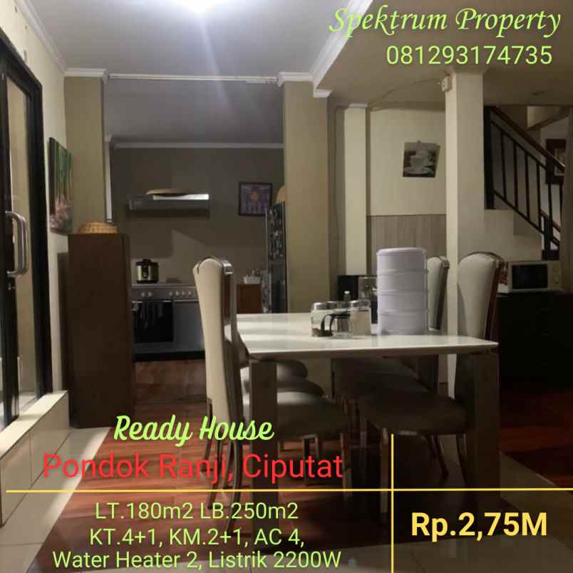 dijual rumah pondok ranji ciputat