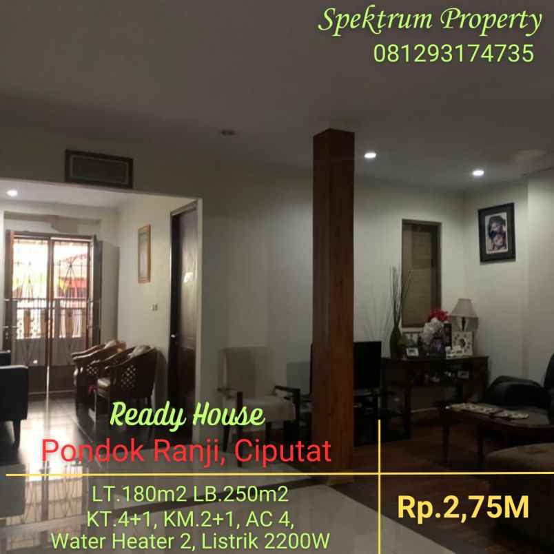 dijual rumah pondok ranji ciputat