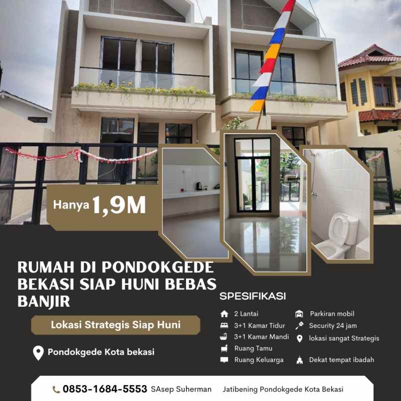 dijual rumah pondokgede bekasi jawa barat