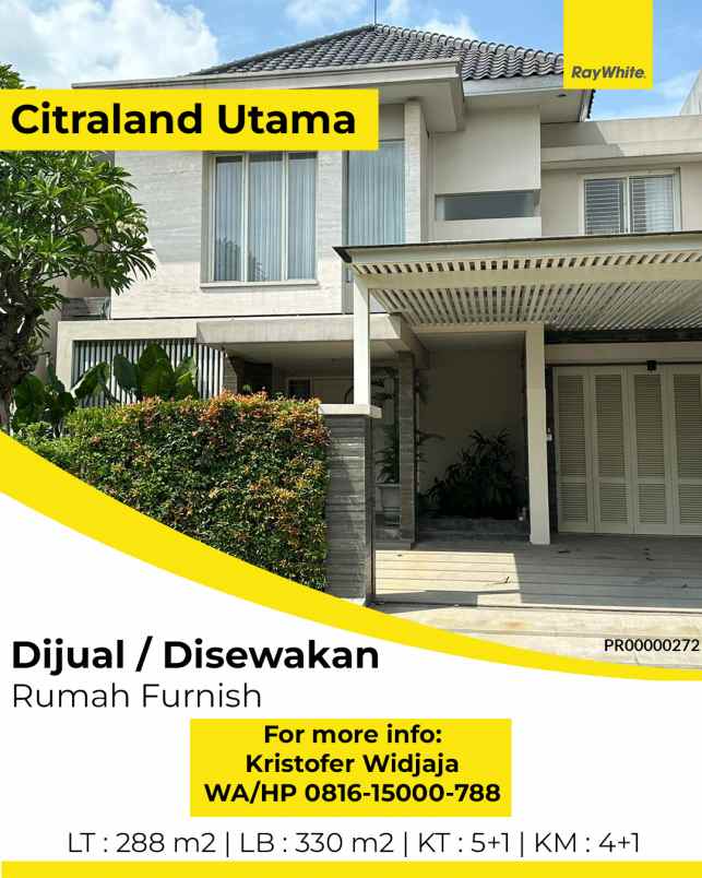 dijual rumah raffles garden citraland