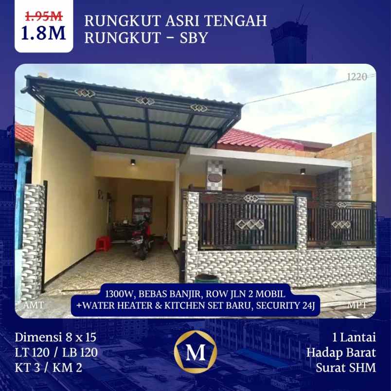 dijual rumah rungkut asri tengah