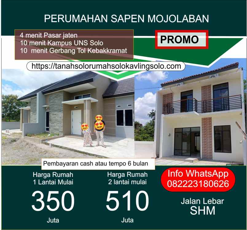 dijual rumah sapen mojolaban sukoharjo