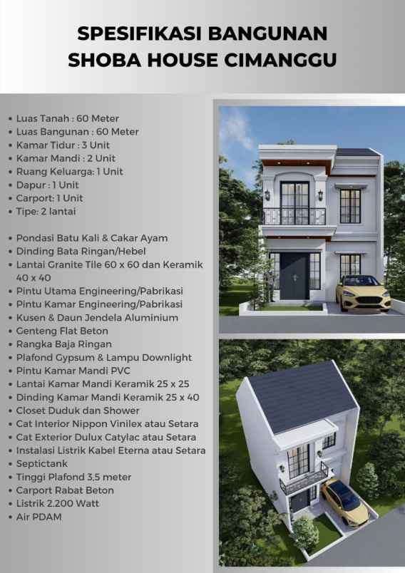 dijual rumah taman cimanggu tanah