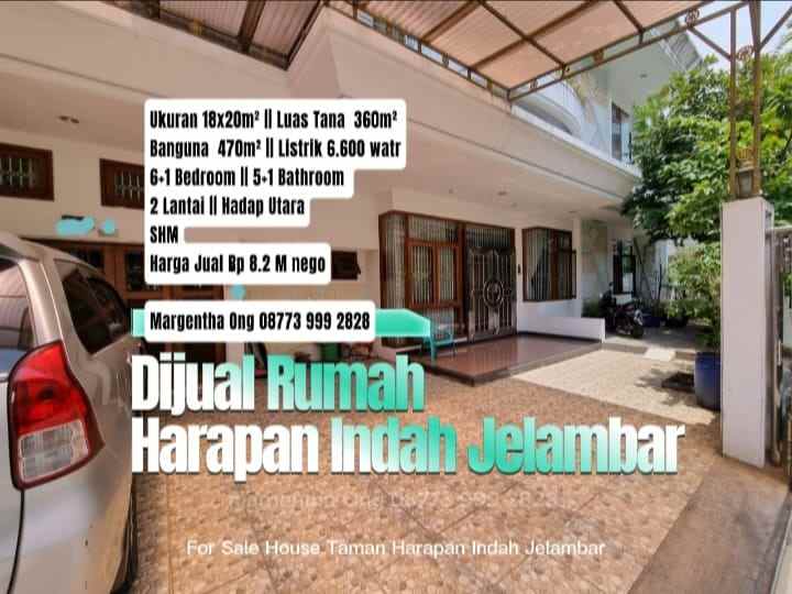 dijual rumah taman harapan indah jelambar