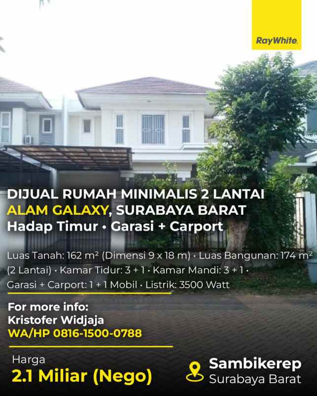 dijual rumah water terrace alam galaxy
