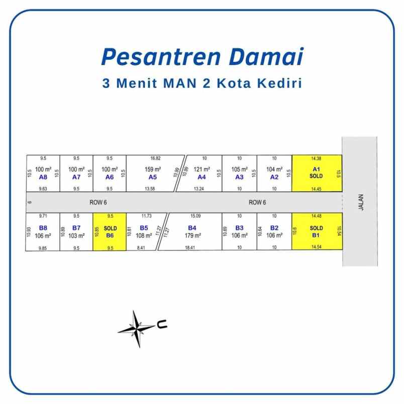 dijual tanah burengan kec pesantren