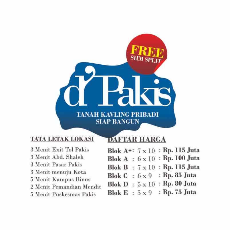 dijual tanah d pakis