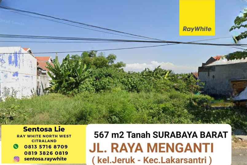 dijual tanah jalan raya menganti