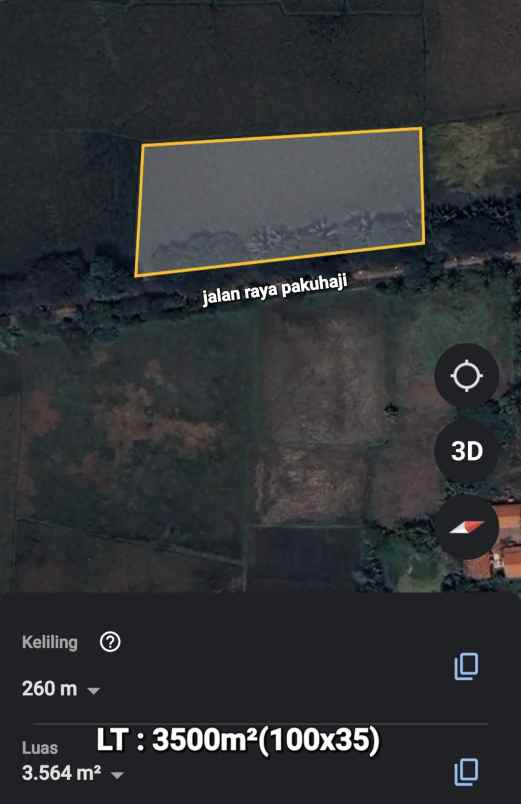 dijual tanah jalan raya pakuhaji tangerang