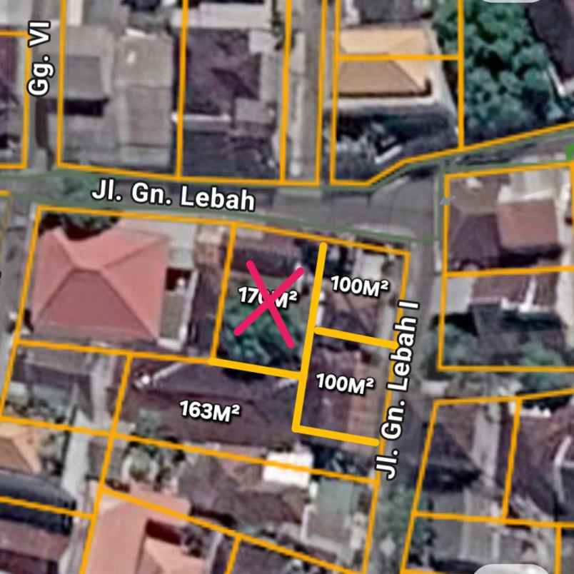 dijual tanah jl gn lebah