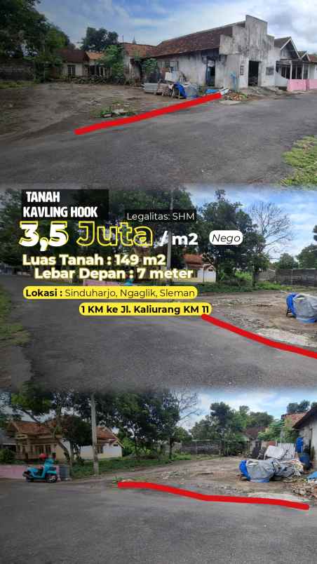 dijual tanah jl kaliurang km 11