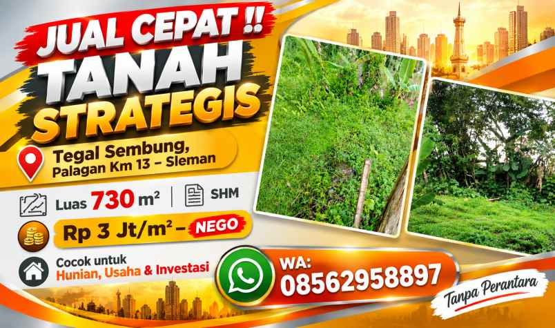 dijual tanah jl palagan km 13 tegal