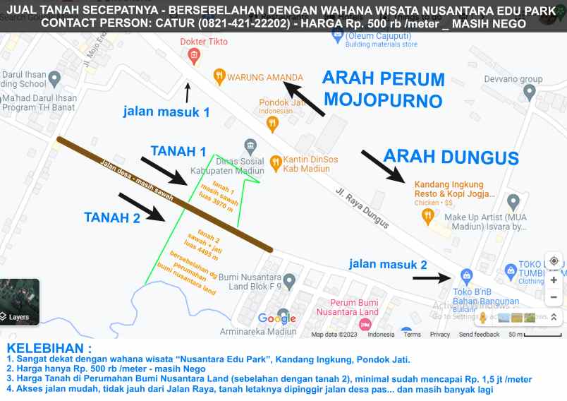 dijual tanah kelurahan munggut munggut