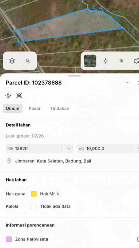 dijual tanah pantai batu layah balangan