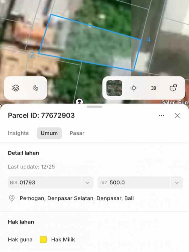 dijual tanah pemogan