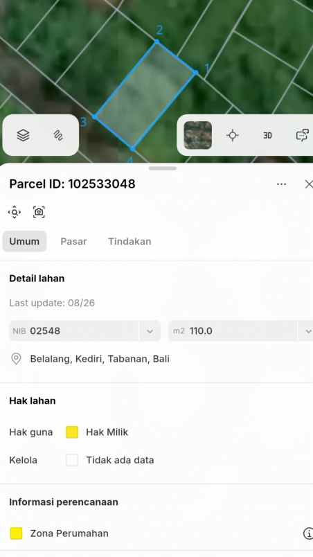 dijual tanah perum puri ayodya