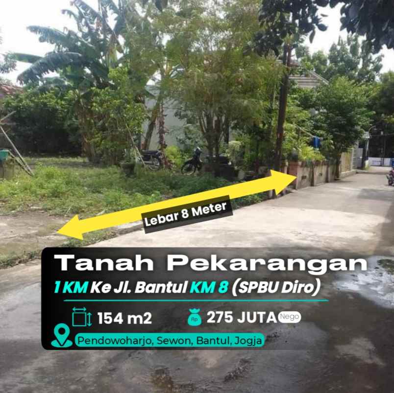 dijual tanah sewon jl bantul km 8