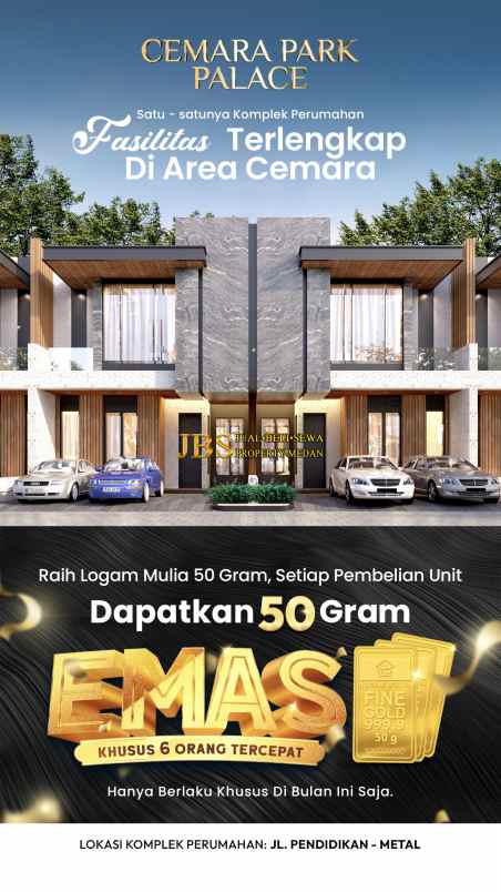 dijual villa cemara park palace jalan