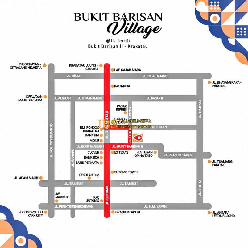 dijual villa jalan tertib bukit barisan ii