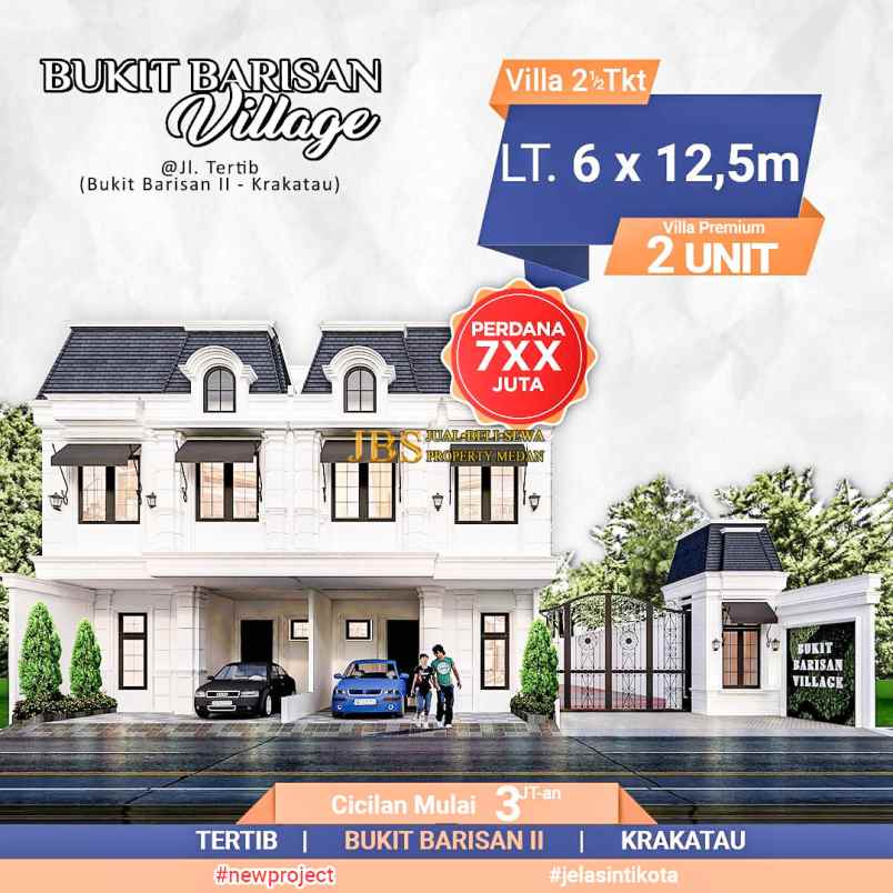 dijual villa jalan tertib bukit barisan ii