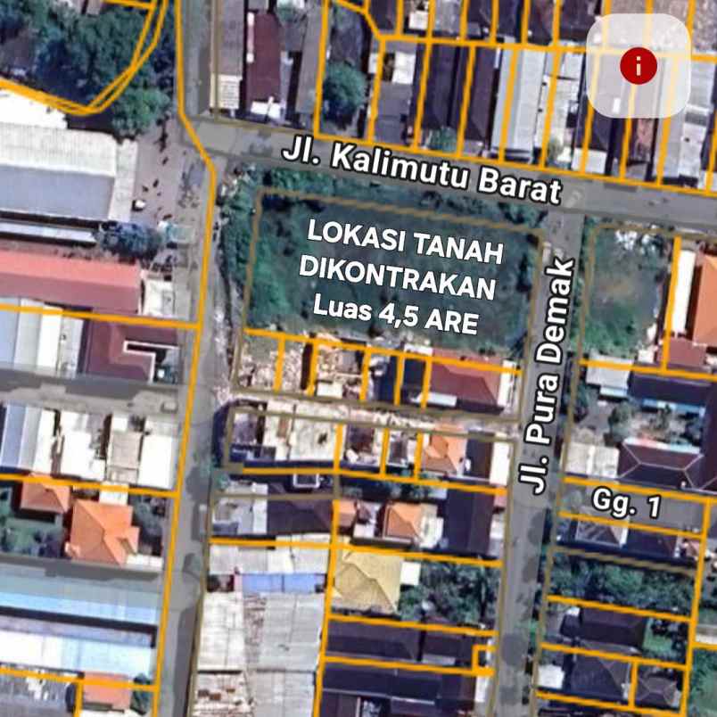 disewakan tanah pura demak