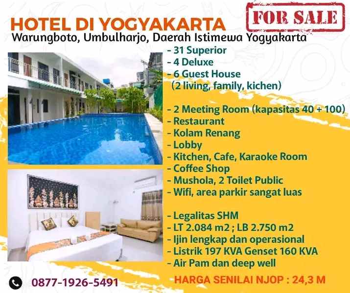 hotel dijual di kotamadya yogyakarta