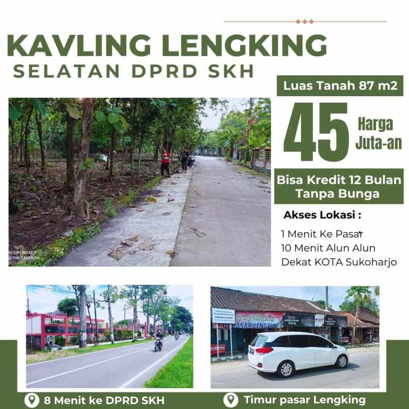 jual tanah kavling pekarangan murah sukoharjo