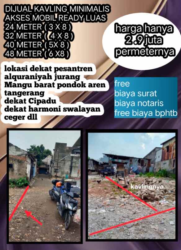 kavling kecil akses mobil harga ekonomis