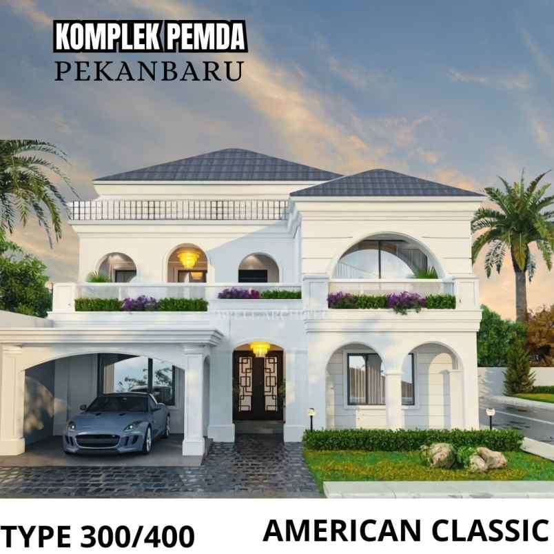 rumah 2 lantai bernuansa resort di kota pekanbaru