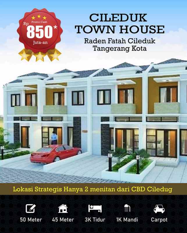 rumah 2 lantai cluster ciledug kota tangerang