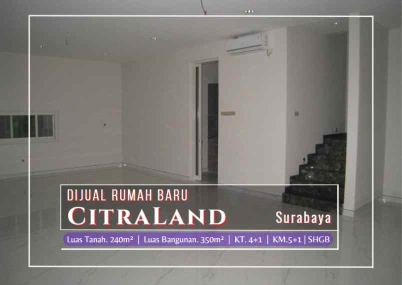 rumah baru modern minimalis di citraland surabaya