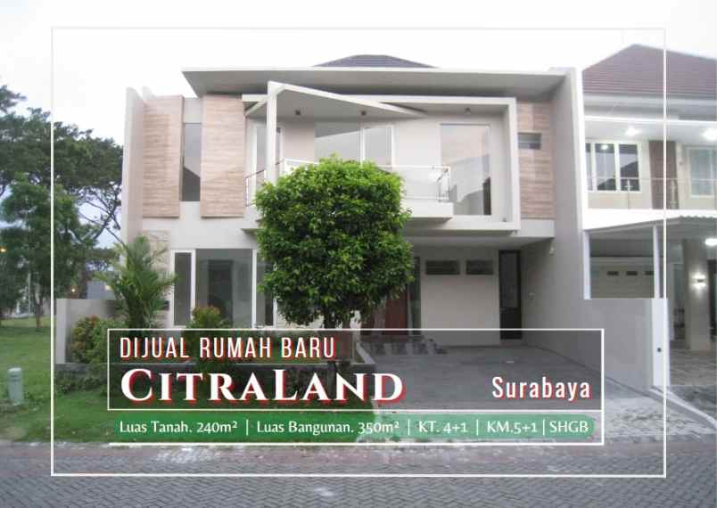 rumah baru modern minimalis di citraland surabaya