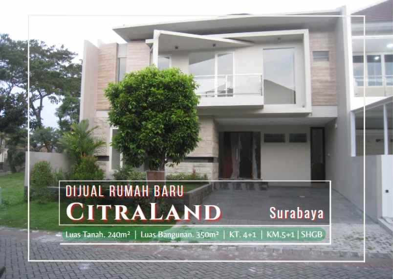 rumah baru modern minimalis di citraland surabaya