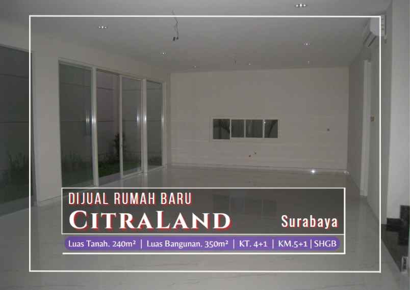 rumah baru modern minimalis di citraland surabaya