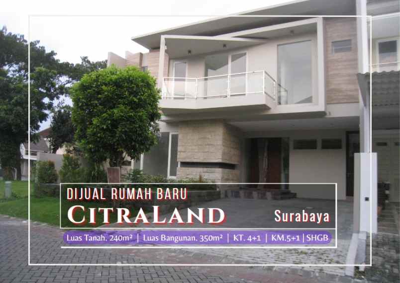 rumah baru modern minimalis di citraland surabaya