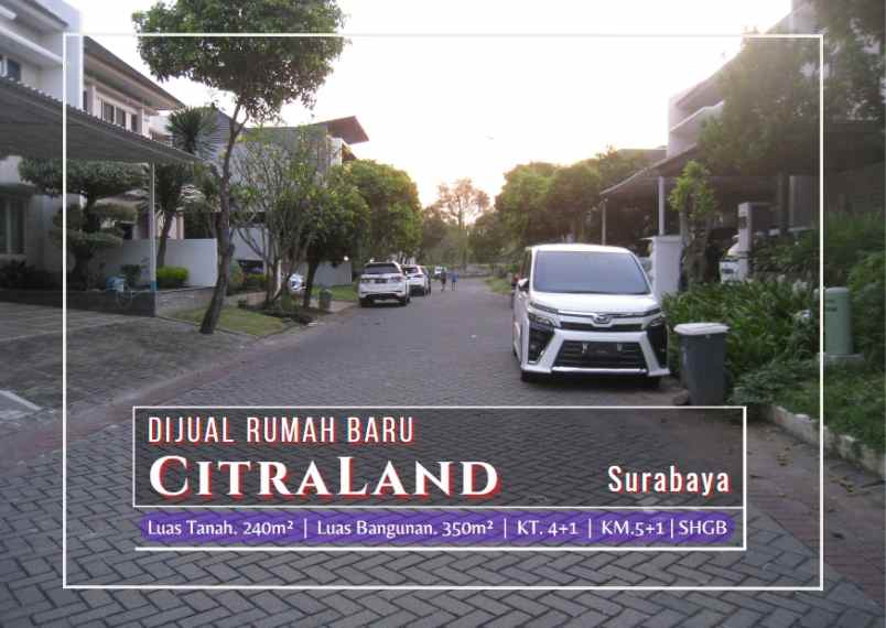 rumah baru modern minimalis di citraland surabaya