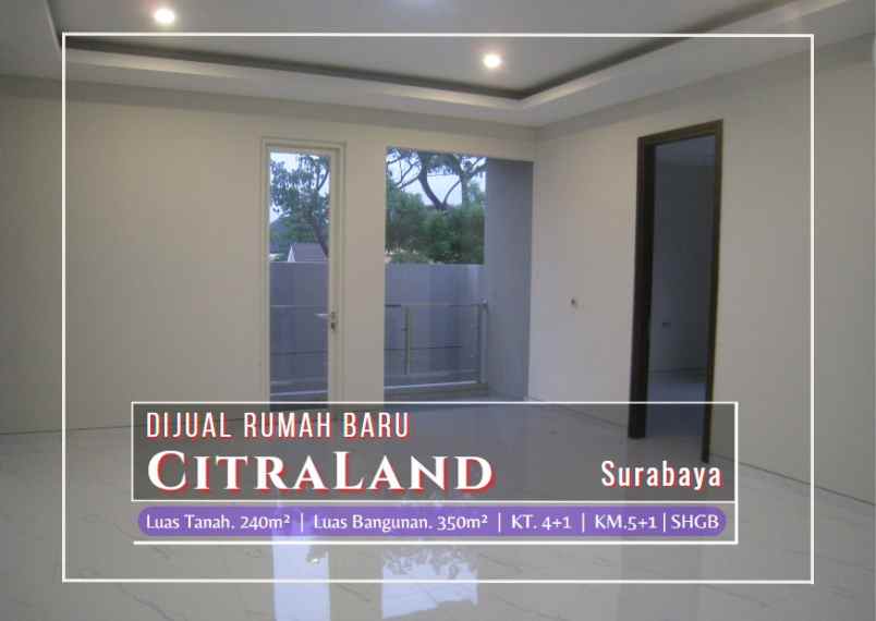 rumah baru modern minimalis di citraland surabaya