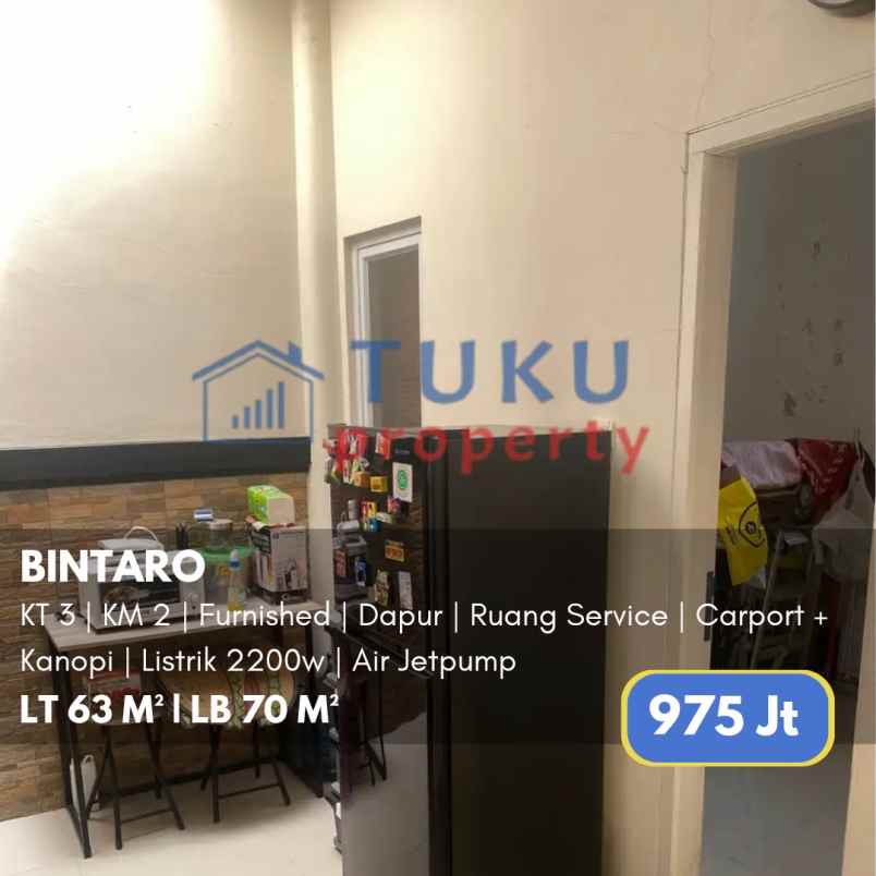 rumah bintaro 975jt dekat bintaro plaza