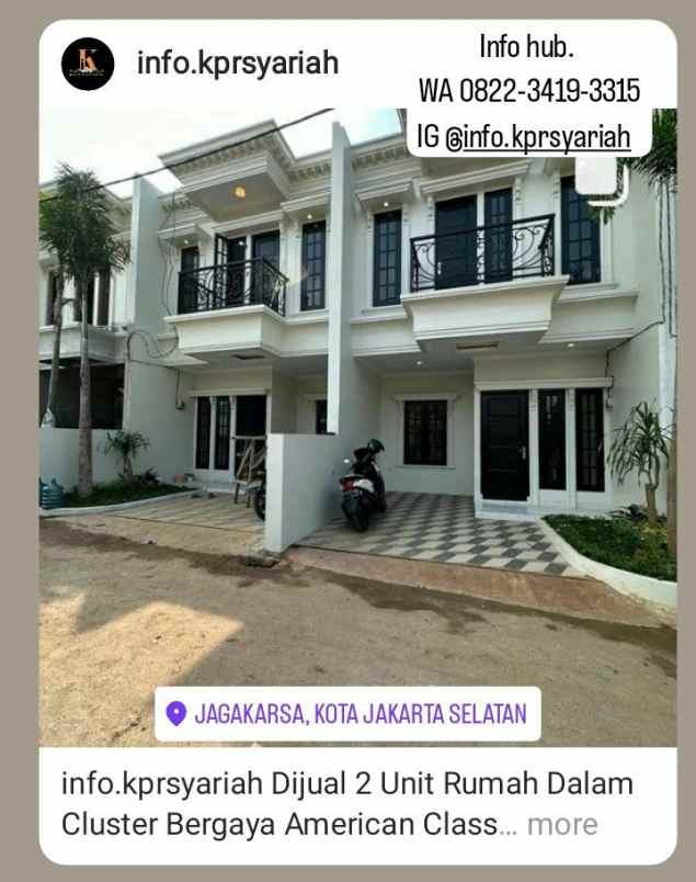 rumah cluster classic style jagakarsa jakarta selatan