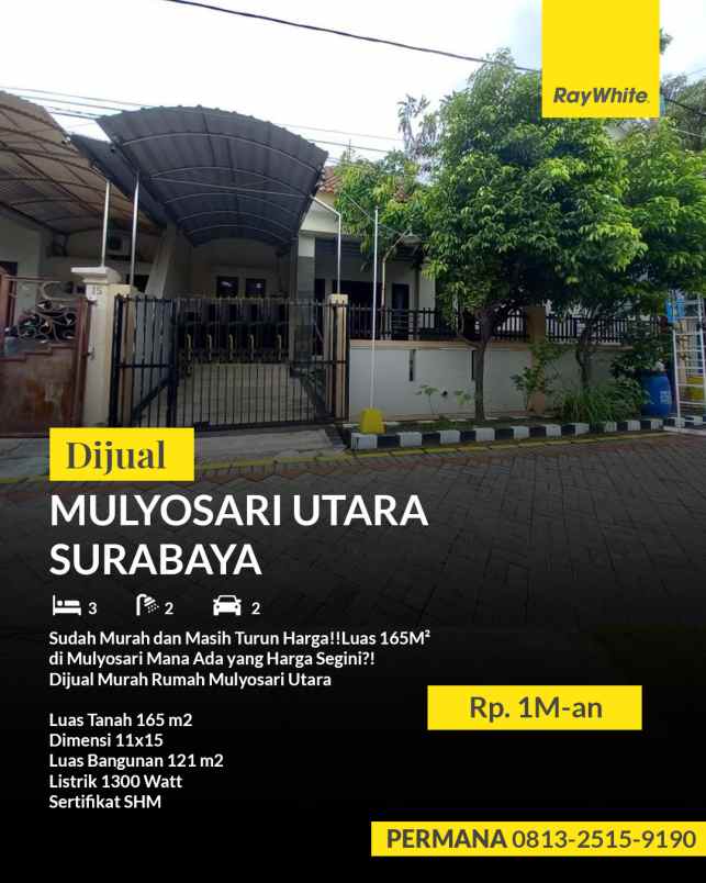 rumah dijual mulyosari utara murah surabaya