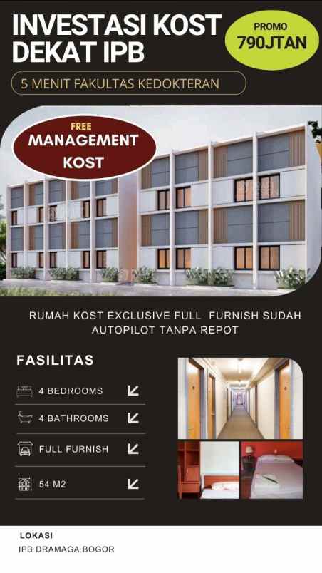 rumah kost full furnished dekat kampus ipb