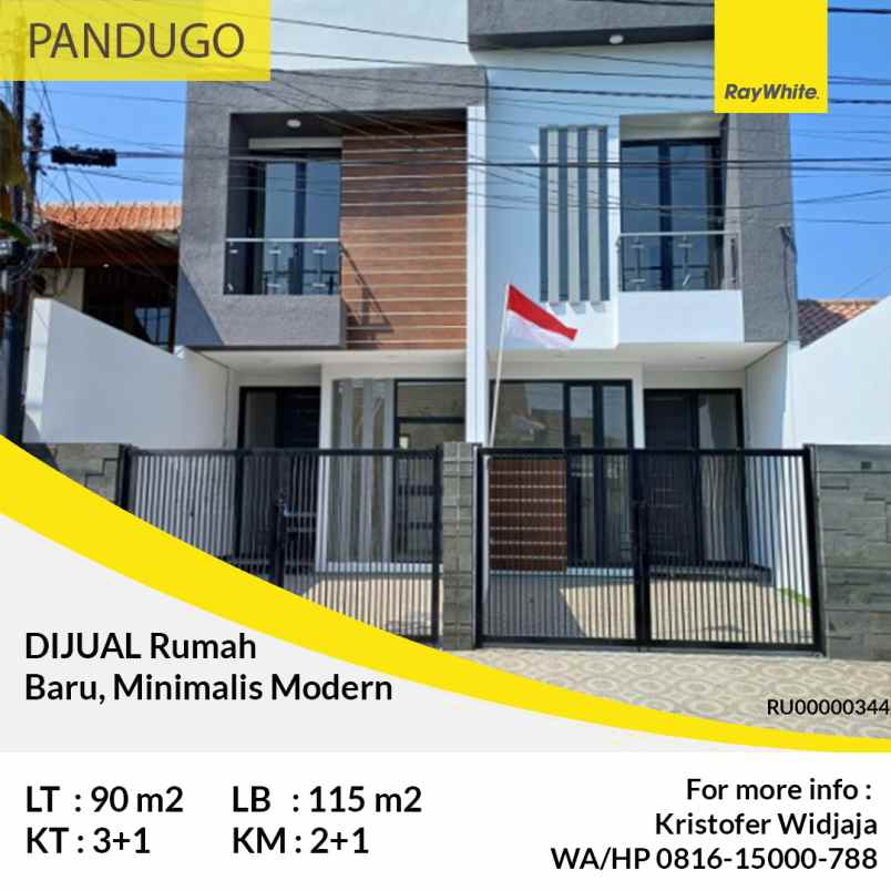 rumah minimalis baru di pandugo sari surabaya dijual