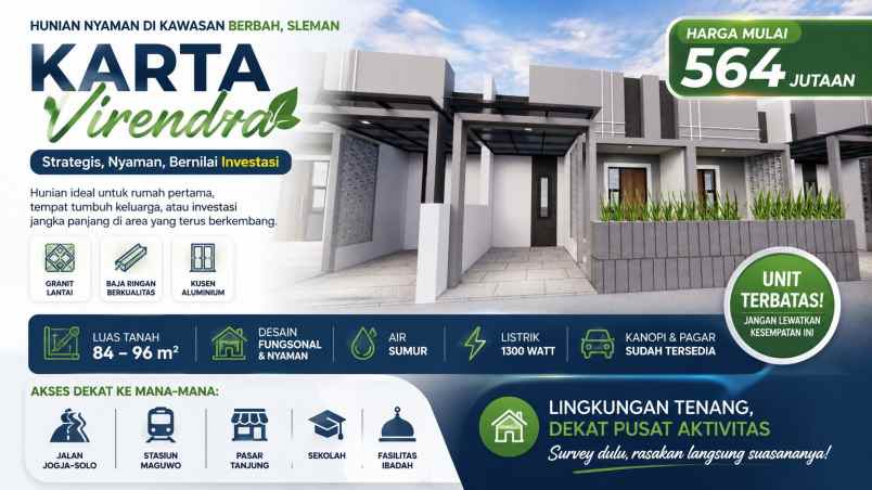 rumah modern strategis di sleman mulai 564 jutaan